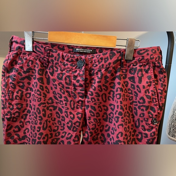 Maison Scotch red leopard print jean - Picture 3 of 4